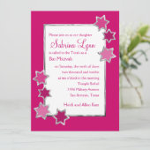 Invitation Bat mitzvah N'Importe Quelle Couleur Blanc Centre  (Debout devant)