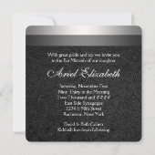 Invitation Bat mitzvah noir et argent (Dos)