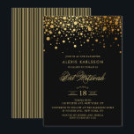 Invitation Bat mitzvah noir Faux Gold Foil Confetti<br><div class="desc">Famille Invitation et amis à votre fille Bat mitzvah avec cette invitation moderne et élégante. Il présente des points de confetti en faux or et des motifs rayés. Personnalisez-vous en ajoutant le nom,  la date,  l'heure,  le lieu et d'autres détails de l'événement. Les éléments correspondants sont disponibles.</div>