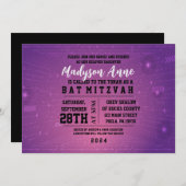 Invitation Bat mitzvah NUMÉRIQUE JEU 3D (Devant / Derrière)