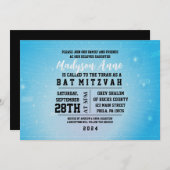 Invitation Bat mitzvah NUMÉRIQUE JEU 3D (Devant / Derrière)