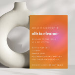 Invitation Bat mitzvah officiel rétro orange rose<br><div class="desc">Retro Orange rose Gradient Unique Formal Bat mitzvah Invitation</div>