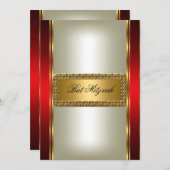 Invitation Bat mitzvah or et rouge (Devant / Derrière)