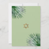 Invitation Bat Mitzvah Or Tropical Script Floral Aquarelle (Dos)