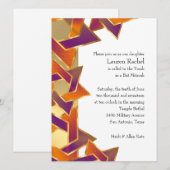 Invitation Bat mitzvah orange violet étoile de David N'import (Devant / Derrière)