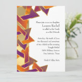 Invitation Bat mitzvah orange violet étoile de David N'import (Debout devant)