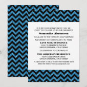 Invitation Bat mitzvah Parties scintillant Blue Ch (Devant / Derrière)