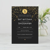 Invitation bat mitzvah Parties scintillant d'or (Debout devant)