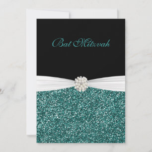Invitation Bat mitzvah, Parties scintillant et perles, Invita