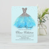 Invitation Bat mitzvah Parties scintillant robe Diamond Invit (Debout devant)