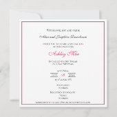 Invitation Bat mitzvah Parties scintillant rose Satin blanc (Dos)