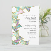 Invitation Bat mitzvah Pastel Star de David (Debout devant)