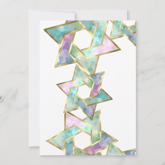 Invitation Bat mitzvah Pastel Star de David (Dos)
