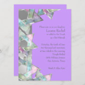 Invitation Bat mitzvah Pastel Star de David sur n'importe que (Devant / Derrière)