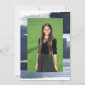 Invitation Bat mitzvah photo bleu doré Abstrait (Dos)