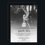Invitation Bat mitzvah photo de nom hébreu chicstar simple<br><div class="desc">Elégante et simple éditable Star blanche de David avec Bat mitzvah de nom hébreu. Ajoutez votre photo à cette superposition blanche chic et minimaliste.Une invitation simple et chic.</div>