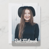 Invitation Bat mitzvah Photo personnalisée moderne (Devant)