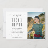 Invitation Bat mitzvah photo Retro Pink and Red Checkerboard (Devant)