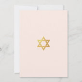 Invitation Bat Mitzvah Pink & Faux Gold Star of David Simple (Dos)