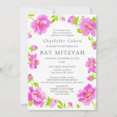 Invitation Bat mitzvah Pink Peonies (Devant)