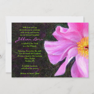 Invitation Bat mitzvah PINK PEONY
