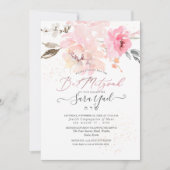 Invitation Bat mitzvah PixDezines Aquarelle Blush Peonies (Devant)