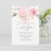 Invitation Bat mitzvah PixDezines Aquarelle Blush Peonies (Debout devant)