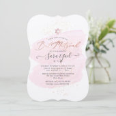 Invitation Bat mitzvah PixDezines Aquarelle Rose (Debout devant)