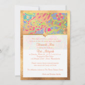 Invitation Bat mitzvah PixDezines Boho Floral+Papillons (Dos)