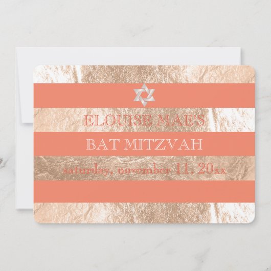 Invitation Bat mitzvah PixDezines do-it-yourself bandes coule (Devant)