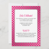 Invitation Bat mitzvah Pois rose, gris (Dos)