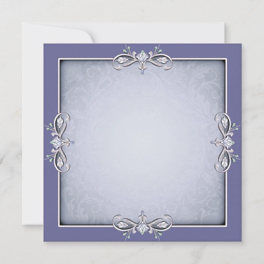 Invitation Bat mitzvah pourpre Damask (Dos)
