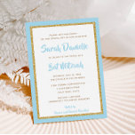 Invitation Bat mitzvah Rectangle de Parties scintillant bleu<br><div class="desc">Cette invitation Bat mitzvah branchée présente une parties scintillant scintillante superposée à un arrière - plan de couleur solide. Utilisez le formulaire modèle pour ajouter vos propres informations. La fonction "Personnaliser" peut être utilisée pour modifier le style,  la couleur et la disposition de la police.</div>