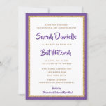 Invitation Bat mitzvah Rectangle de Parties scintillant viole<br><div class="desc">Cette invitation Bat mitzvah branchée présente une parties scintillant scintillante superposée à un arrière - plan de couleur solide. Utilisez le formulaire modèle pour ajouter vos propres informations. La fonction "Personnaliser" peut être utilisée pour modifier le style,  la couleur et la disposition de la police.</div>