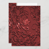 Invitation Bat mitzvah Red "Embossé" Damask (Devant / Derrière)