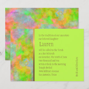 Invitation Bat mitzvah Résumé Design en Lime Green