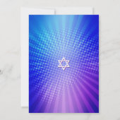 Invitation Bat Mitzvah Rétro Bohème Dégradé Bleu Violet Gras (Dos)