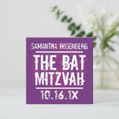 Invitation Bat mitzvah Rock Band en violet (Debout devant)