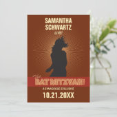 Invitation Bat mitzvah Rock Star en Brown (Debout devant)