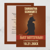 Invitation Bat mitzvah Rock Star en Brown (Devant / Derrière)