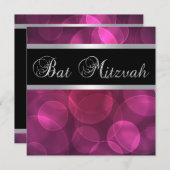 Invitation Bat mitzvah rose chaud (Devant / Derrière)