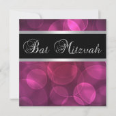 Invitation Bat mitzvah rose chaud (Devant)