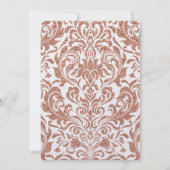 Invitation Bat mitzvah rose de damassé de parties (Dos)