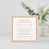 Invitation Bat mitzvah rose et or (Debout devant)