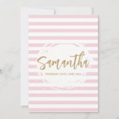 Invitation Bat Mitzvah Rose et Or (Devant)