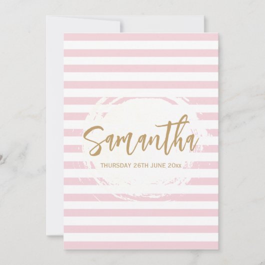 Invitation Bat Mitzvah Rose et Or (Devant)