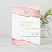 Invitation Bat mitzvah, rose et or Parties scintillant Agate  (Debout devant)