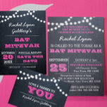 Invitation Bat mitzvah rose foncé<br><div class="desc">Ces invitations chic décontractées sont parfaites pour toute célébration Bat mitzvah. Chaque ligne de texte est entièrement personnalisable pour dire ce que vous voulez!</div>