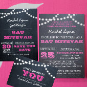 Invitation Bat mitzvah rose foncé