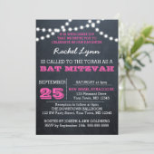 Invitation Bat mitzvah rose foncé (Debout devant)